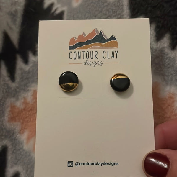 Mini studs with gold/white gold